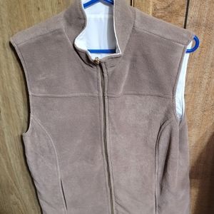 Faux suede vest w/ fleece lining